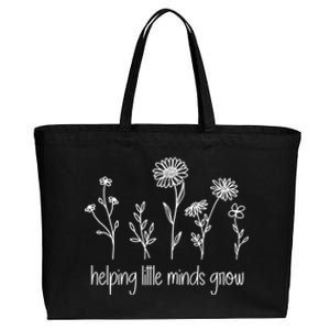 Helping Little Minds Grow Wildflowers Teacher Flower Outfits Gift Cotton Canvas Jumbo Tote