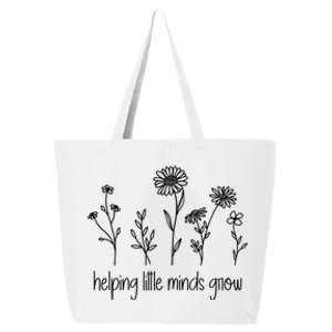 Helping Little Minds Grow Wildflowers Teacher Flower Outfits Gift 25L Jumbo Tote