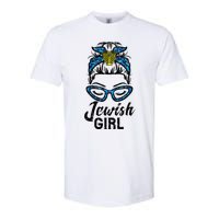 Hanukkah Leopard Messy Bun Jewish Girl Chanukah Softstyle CVC T-Shirt