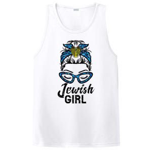 Hanukkah Leopard Messy Bun Jewish Girl Chanukah PosiCharge Competitor Tank