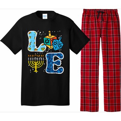 Hanukkah Love Menorah Dreidel Chanukah Jewish Pajama Set