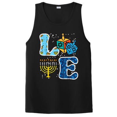 Hanukkah Love Menorah Dreidel Chanukah Jewish PosiCharge Competitor Tank