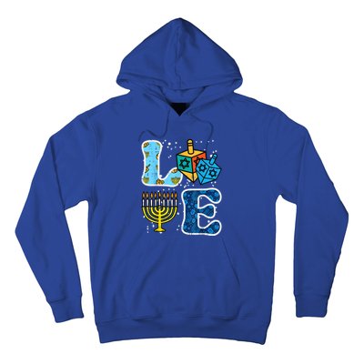 Hanukkah Love Menorah Dreidel Chanukah Jewish Hoodie