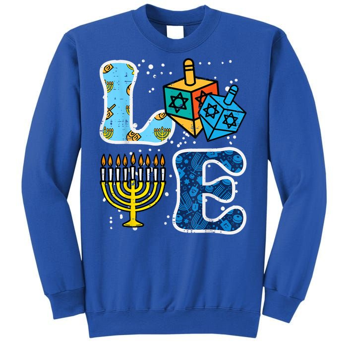 Hanukkah Love Menorah Dreidel Chanukah Jewish Sweatshirt