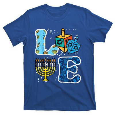 Hanukkah Love Menorah Dreidel Chanukah Jewish T-Shirt