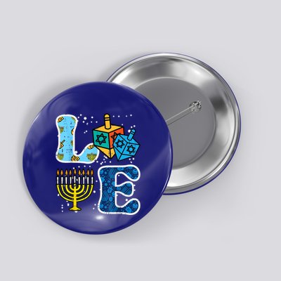 Hanukkah Love Menorah Dreidel Chanukah Jewish Button
