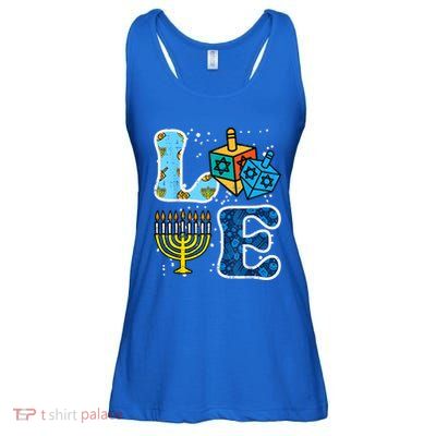 Hanukkah Love Menorah Dreidel Chanukah Jewish Ladies Essential Flowy Tank