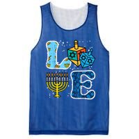 Hanukkah Love Menorah Dreidel Chanukah Jewish Mesh Reversible Basketball Jersey Tank