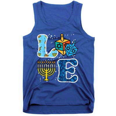 Hanukkah Love Menorah Dreidel Chanukah Jewish Tank Top