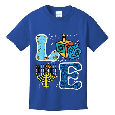 Hanukkah Love Menorah Dreidel Chanukah Jewish Kids T-Shirt