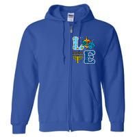 Hanukkah Love Menorah Dreidel Chanukah Jewish Full Zip Hoodie