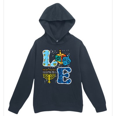 Hanukkah Love Menorah Dreidel Chanukah Jewish Urban Pullover Hoodie