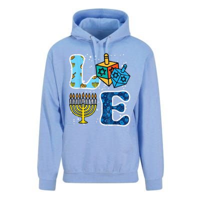 Hanukkah Love Menorah Dreidel Chanukah Jewish Unisex Surf Hoodie