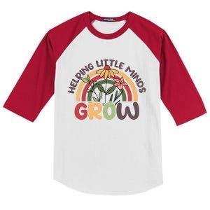 Helping Little Minds Grow Retro Rainbow Kids Colorblock Raglan Jersey