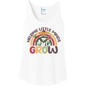 Helping Little Minds Grow Retro Rainbow Ladies Essential Tank