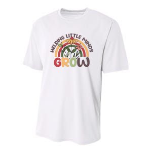 Helping Little Minds Grow Retro Rainbow Youth Performance Sprint T-Shirt