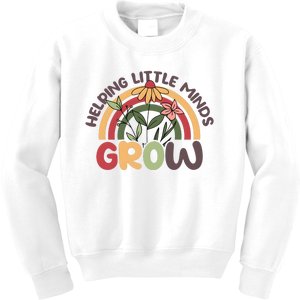 Helping Little Minds Grow Retro Rainbow Kids Sweatshirt