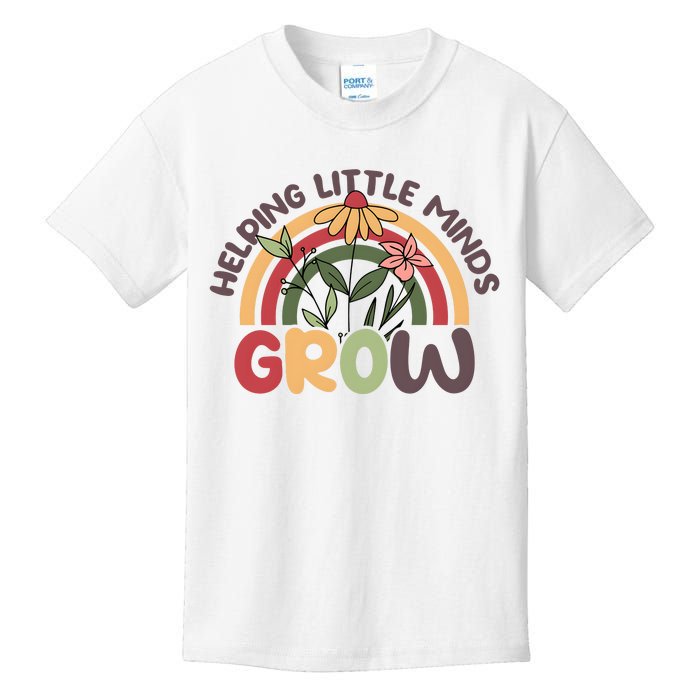 Helping Little Minds Grow Retro Rainbow Kids T-Shirt