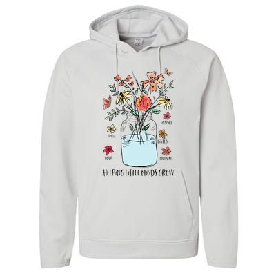 Helping Little Minds Grow LigFunny For Christmas Mom Dad Performance Fleece Hoodie