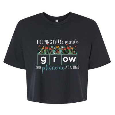 Helping Little Minds Grow One Phoneme At A Time Teacher Bella+Canvas Jersey Crop Tee