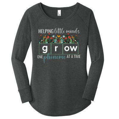 Helping Little Minds Grow One Phoneme At A Time Teacher Women's Perfect Tri Tunic Long Sleeve Shirt