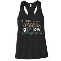 Helping Little Minds Grow One Phoneme At A Time Teacher Women's Racerback Tank