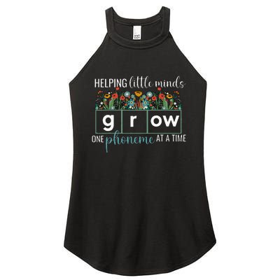 Helping Little Minds Grow One Phoneme At A Time Teacher Women's Perfect Tri Rocker Tank