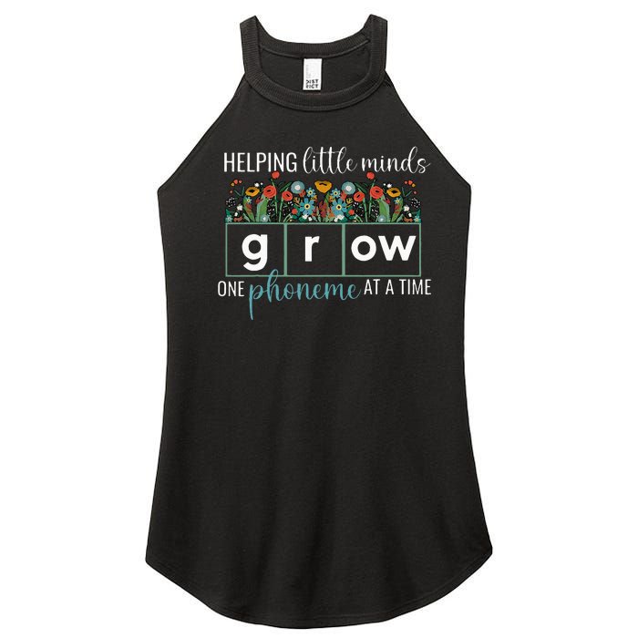 Helping Little Minds Grow One Phoneme At A Time Teacher Women's Perfect Tri Rocker Tank