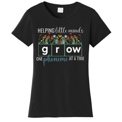 Helping Little Minds Grow One Phoneme At A Time Teacher Women's T-Shirt