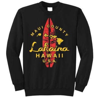 Hawaii Lahaina Maui Vintage Hawaiian Islands Surf Sweatshirt