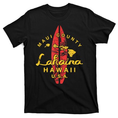 Hawaii Lahaina Maui Vintage Hawaiian Islands Surf T-Shirt