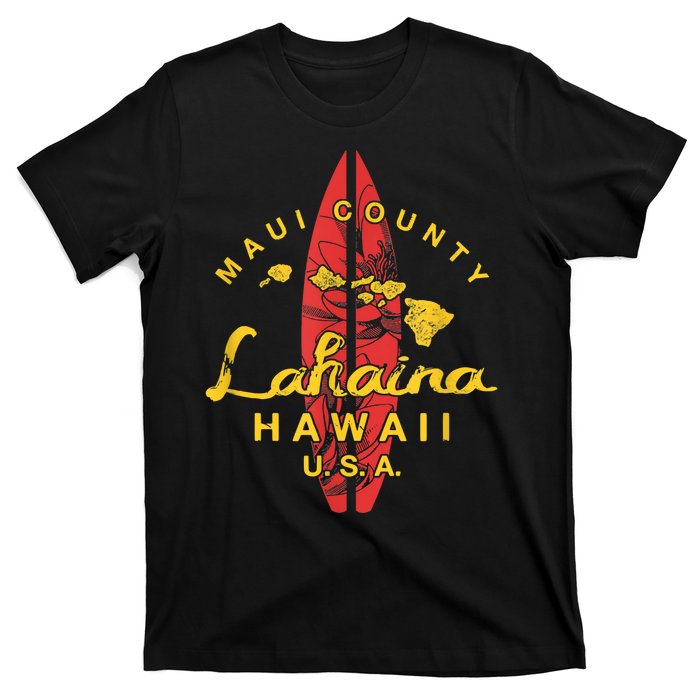 Hawaii Lahaina Maui Vintage Hawaiian Islands Surf T-Shirt