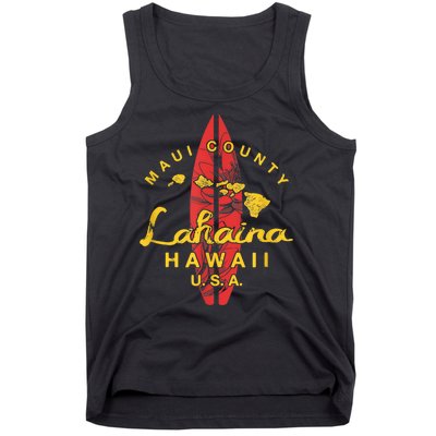 Hawaii Lahaina Maui Vintage Hawaiian Islands Surf Tank Top