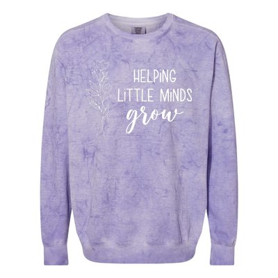 Helping Little Minds Grow Educator Teacher Colorblast Crewneck Sweatshirt