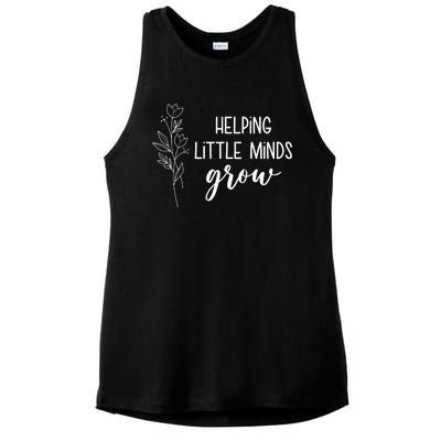 Helping Little Minds Grow Educator Teacher Ladies PosiCharge Tri-Blend Wicking Tank