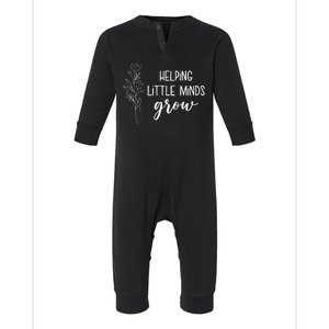 Helping Little Minds Grow Educator Teacher Infant Fleece One Piece