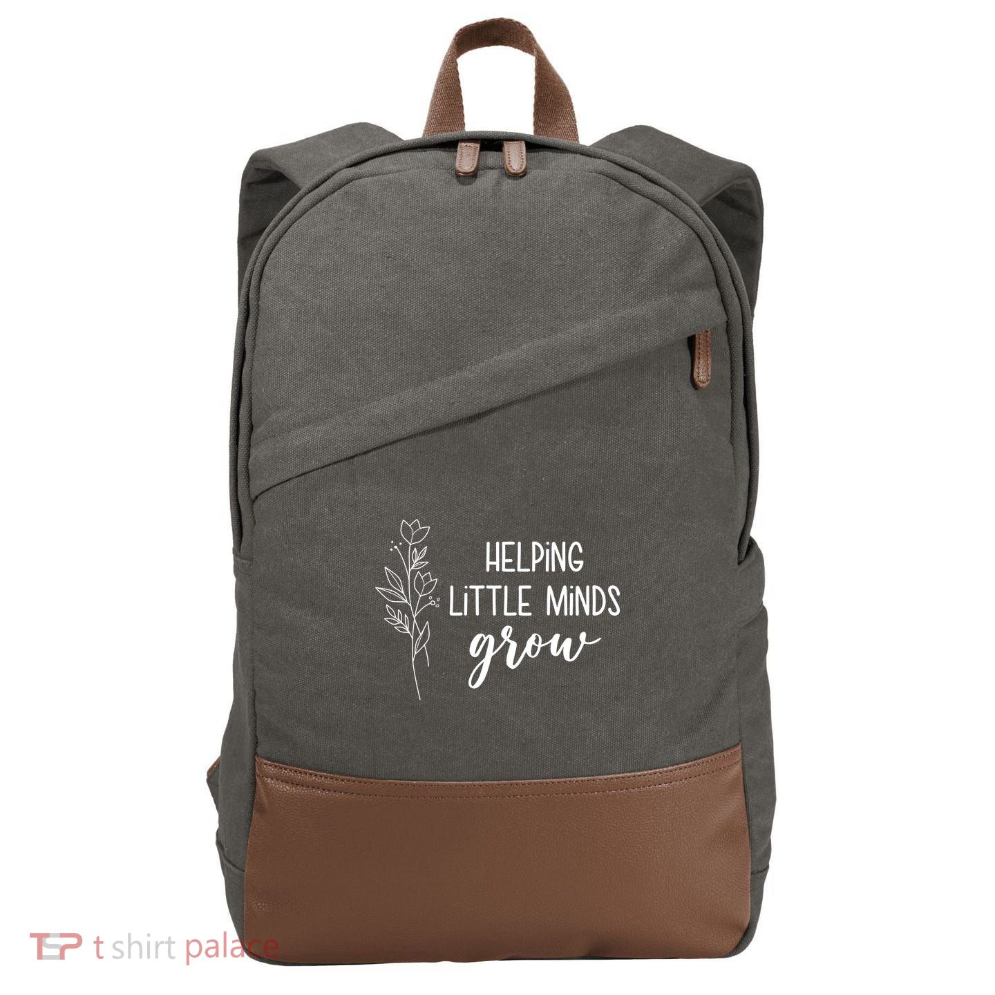 Helping Little Minds Grow Educator Teacher Cotton Canvas Backpack