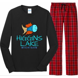 Higgins Lake Michigan , Boaters And Anglers MI Long Sleeve Pajama Set