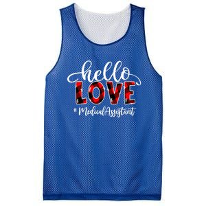 Hello Love Medical Assistant Flannel Valentine's Day Great Gift Mesh Reversible Basketball Jersey Tank