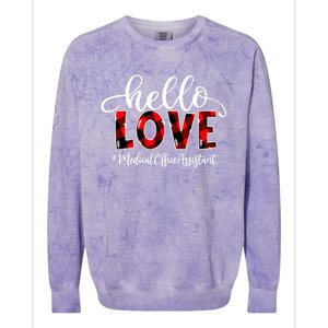 Hello Love Medical Office Assistant Flannel Valentine's Day Cute Gift Colorblast Crewneck Sweatshirt