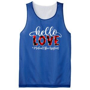 Hello Love Medical Office Assistant Flannel Valentine's Day Cute Gift Mesh Reversible Basketball Jersey Tank