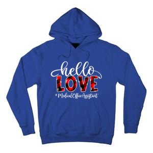 Hello Love Medical Office Assistant Flannel Valentine's Day Cute Gift Tall Hoodie