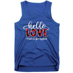 Hello Love Medical Office Assistant Flannel Valentine's Day Cute Gift Tank Top