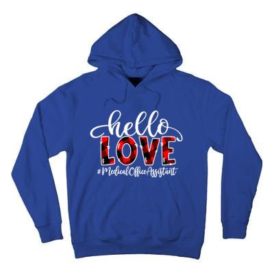 Hello Love Medical Office Assistant Flannel Valentine's Day Gift Tall Hoodie