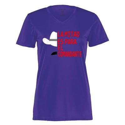 Honduras La Mitad Es Para El Comandante Women's Momentum V-Neck T-Shirt