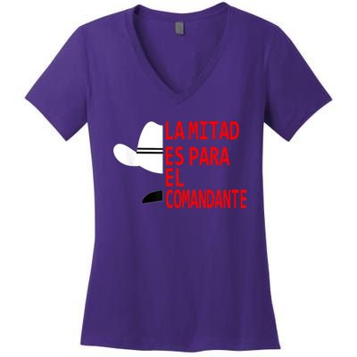 Honduras La Mitad Es Para El Comandante Women's V-Neck T-Shirt