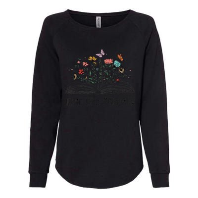 Helping Little Minds Grow Wildflowers Teacher Back To School Womens California Wash Sweatshirt