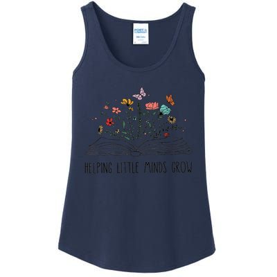 Helping Little Minds Grow Wildflowers Teacher Back To School Ladies Essential Tank