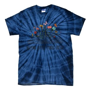 Helping Little Minds Grow Wildflowers Teacher Back To School Tie-Dye T-Shirt