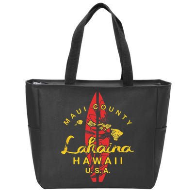 Hawaii Lahaina Maui Vintage Hawaiian Islands Surf Gift Zip Tote Bag